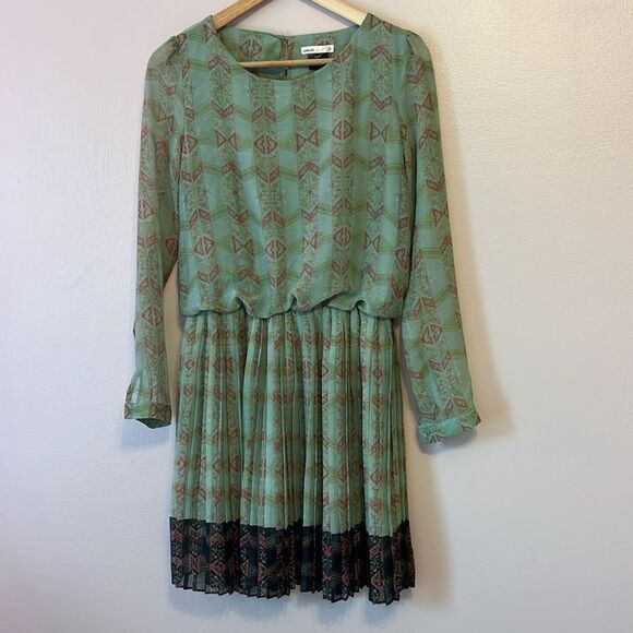 Anthropologie Lavand Minted Meadow Dress Pleated Semi Sheer Fairy Cottage Sz 4 - Picture 4 of 15